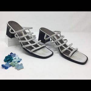 Enzo Angiolini White Leather Sandals